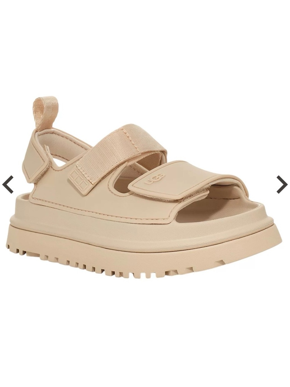 UGG Kids Sandal in Light Beige with Hook-and-Loop Straps